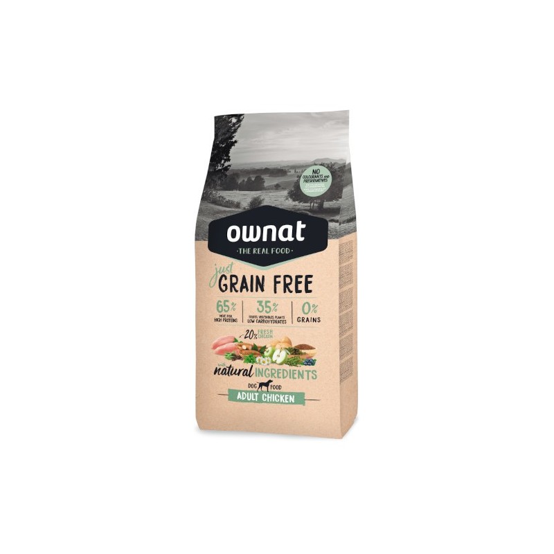 Ownat Just Grain Free Adult Chicken, pienso perros adultos