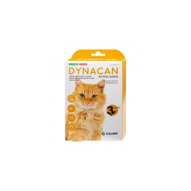 Dynacan Gatos 3 Pipetas Antiparasitarias para Gatos y Hurones