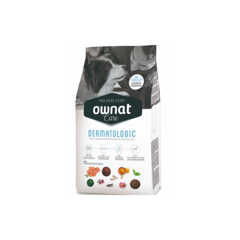 Pienso Hidrolizado Ownat Dog Care Dermatologic. En formatos de 3 kg y 10 kg