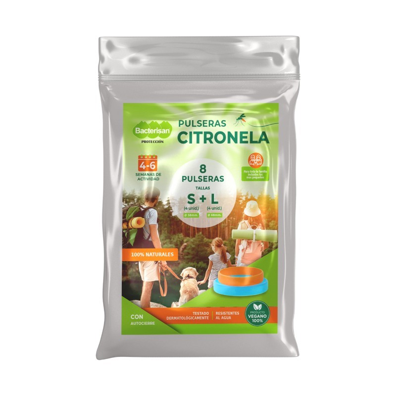 Pack Zip de 8 pulseras de citronela - Repelente de mosquitos