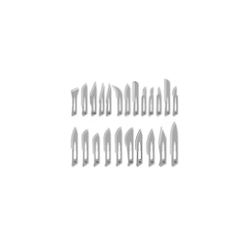 Hojas estériles para bisturí metálico