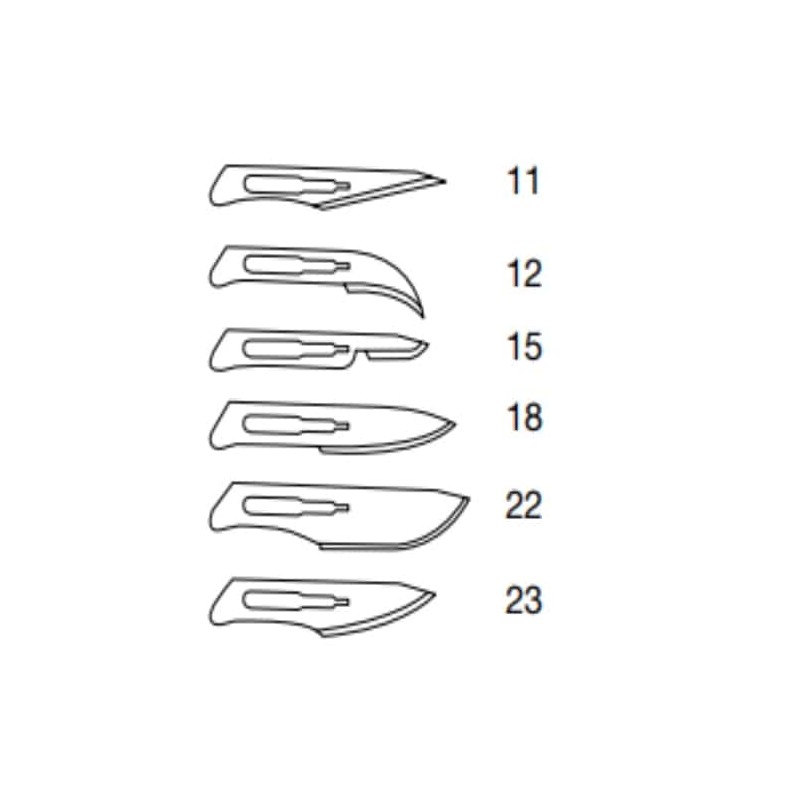 Hojas estériles para bisturí metálico