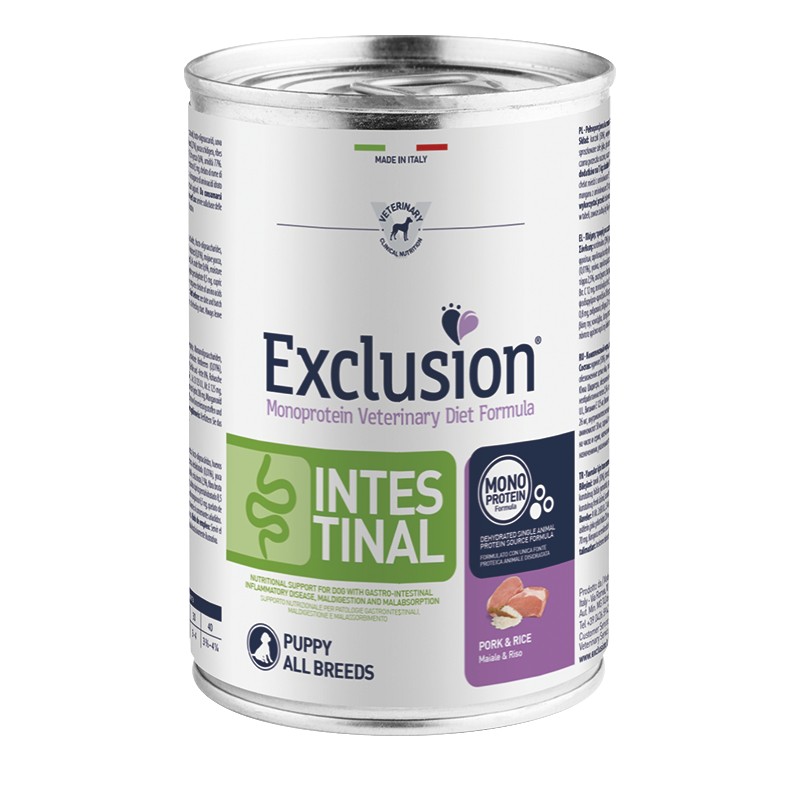 Exclusion Intestinal Puppy Pork and Rice 400 gr para perros