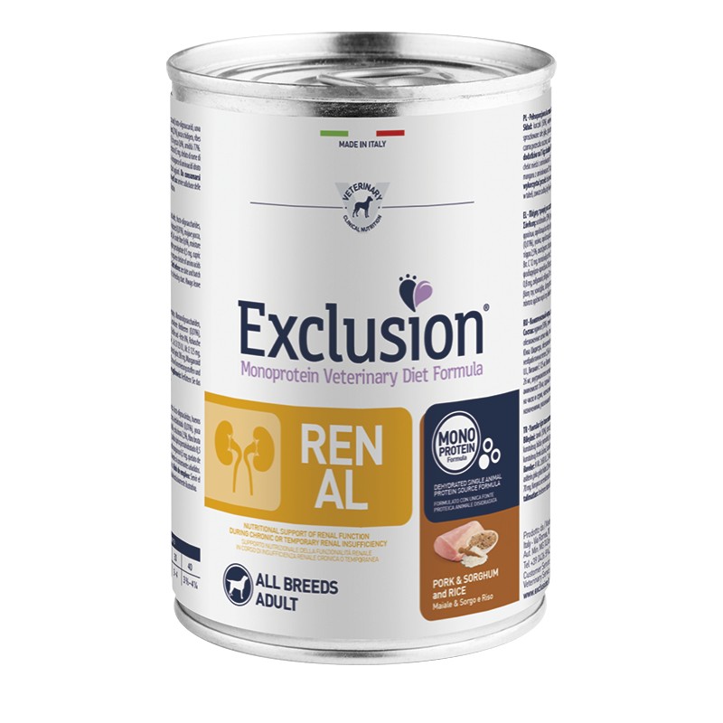 Exclusion Renal Pork and Sorghum and Rice para perros 400 gr
