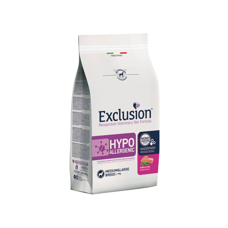Exclusion Dog Medium Hypoallergenic Pork & Pea 12 Kg pienso seco