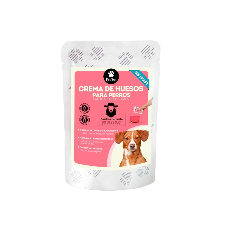 Crema de huesos ecológico con hígado de cordero para perros 100 ml